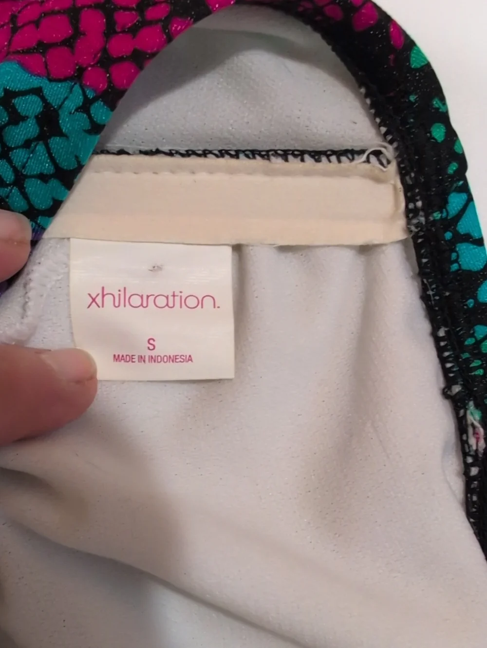 Xhilaration Black Teal Purple Pink Snake-Print Bandeau Bikini